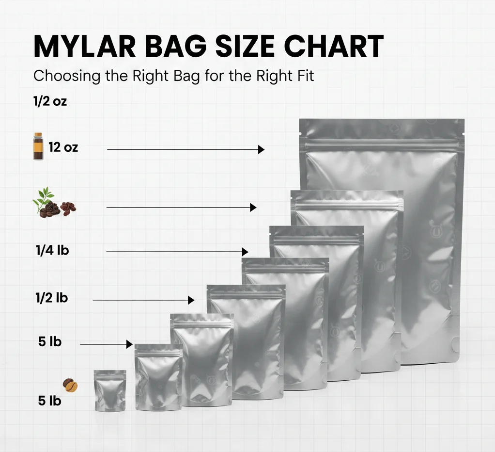 Mylar Bag Size Chart: Choosing the Right Bag for the Right Fit